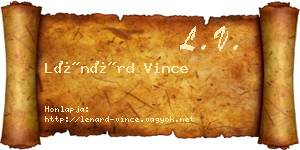 Lénárd Vince névjegykártya