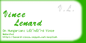 vince lenard business card